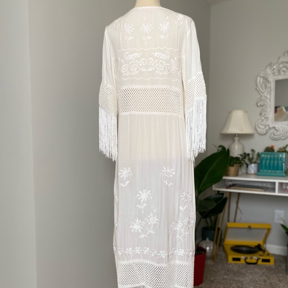 NWOT White Fringe Dress - Picture 7 of 12